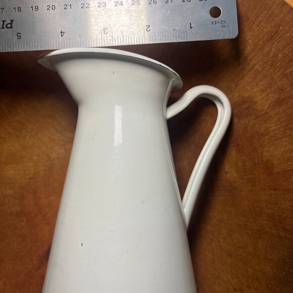 White Farmhouse Ceramic Pitcher - Picture 7 of 9
